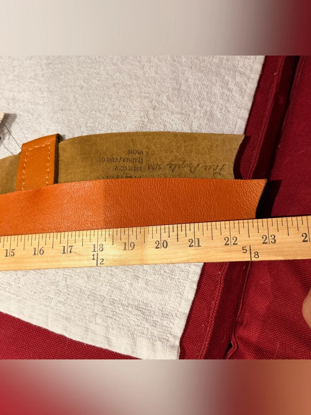 Free People Tan Leather Ring Belt
